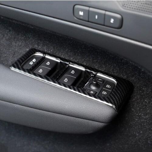 Car Window Glass Lifting Switch Button Frame Decoration Sticker Trim For Volvo XC40 2019 Auto Door Armrest Panel Modified Decals