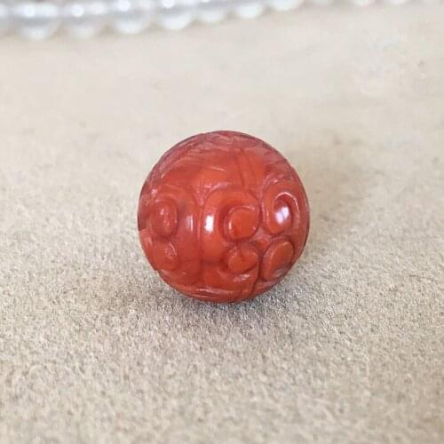 Natural Genuine South Red Agate grain bead flame pattern DIY bead accessories