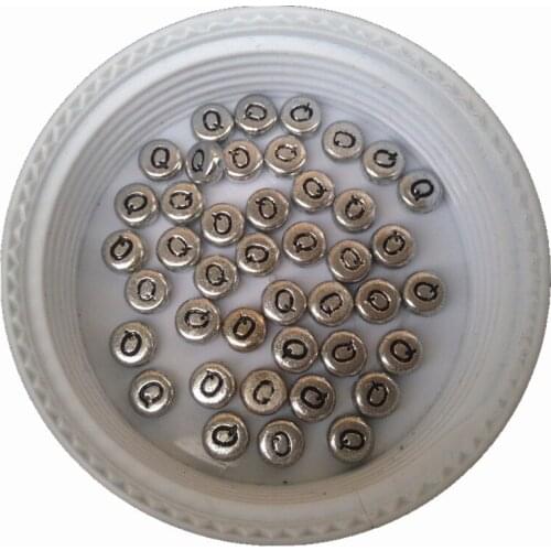 Newe 4*7MM 3600PCS Flat Round Coin Silver Single Letter Alphabet Q Beads DIY Bracelet Necklace Phone Chain Keyring Spacer Beads