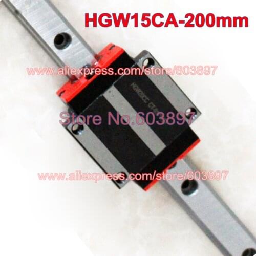NEW HGR15 linear guide rail 200mm 1pcs linear block carriage HGH15CA or HGW15CC HGH15 CNC parts