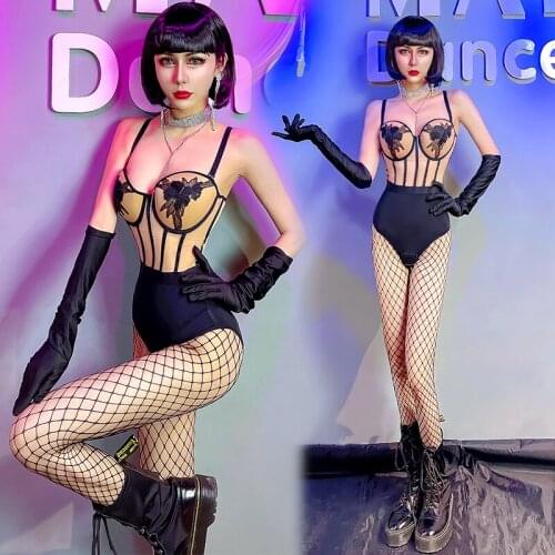 New Style Bar Nightclub Dj Costumesfemale Singer Gogo Costume DS Clothing Sexy Sling One-Piece Suit Jazz Dance Costumes DN8650