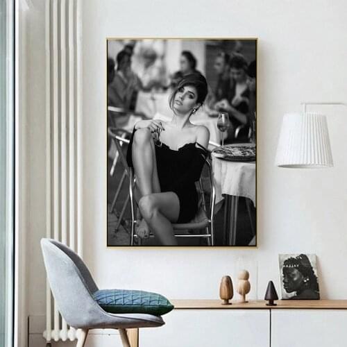 Black White Spanish Famous Actors Penelope Cruz Posters Canvas Prints Modern Wall Art Painting Pictures for Living Room Cuadros