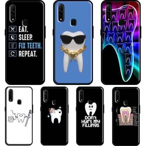 Dentist Tooth Pattern For OPPO A5 A9 2020 A31 A53 A52 A72 F7 Reno 2 Z Find X3 Pro A3S A15 A83 A91 A93 Phone Case