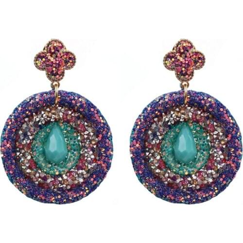 Zouchunfu Oorbellen Wholesale ZA New Resin Dangle Earrings Colorful Crystal Drop Earrings Fine Jewelry Accessories For Women