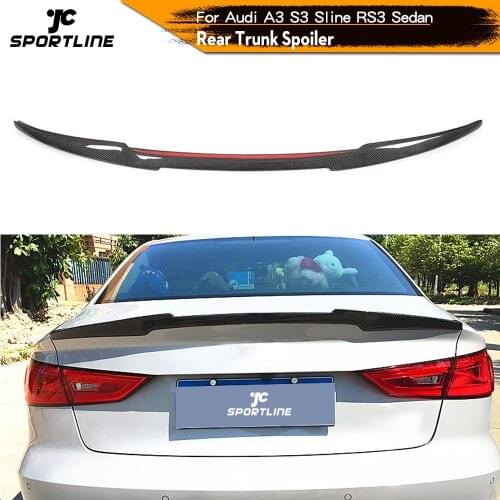 Rear Trunk Spoiler Boot Lip Wing Spoiler For Audi A3 A3-Sline S3 RS3 Sedan 2014 - 2019 Carbon Fiber Trunk Lid