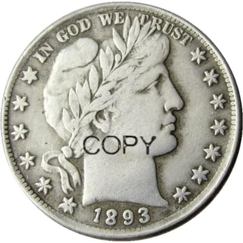 US 1893POS Barber Half Dollar Silver Plated Copy Coins