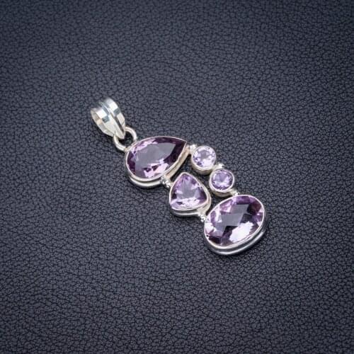 StarGems Natural Amethyst Handmade 925 Sterling Silver Pendant 2" E3952
