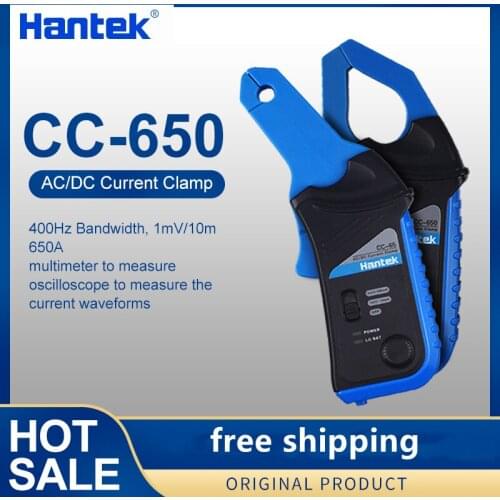 Hantek CC-65 CC-650 Oscilloscope AC/DC Current Clamp Probe 20KHz/400Hz Bandwidth 1mV/10mA 65A/650A with BNC Plug