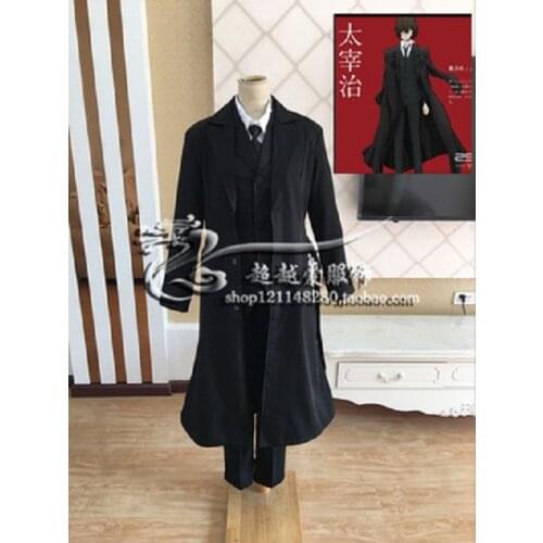 Anime Bungo Stray Dogs Dazai Osamu Trench Outfit Adult Halloween Christmas Suit