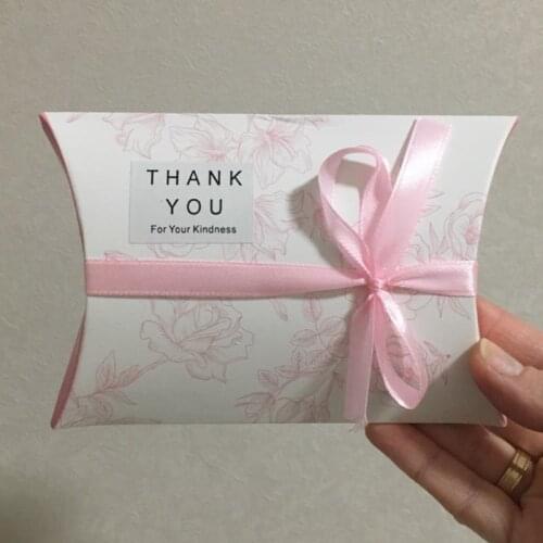 Creative Colorful Pillow Box Ribbon Bow Present Flower Pouch Kraft Paper box Wedding Favors Gift Box Christmas Party Supply