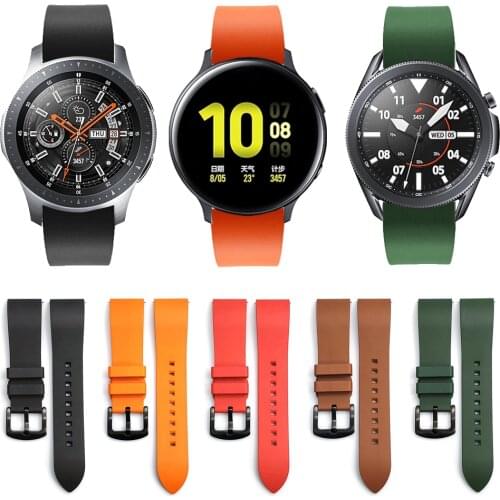 UEBN Fluorine Rubber Strap for Samsung Galaxy Watch 3 45mm 41mm Strap Bracelet for Samsung Active 2 44mm 40mm Watchbands