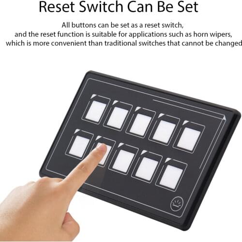 New SP5110A Waterproof RV Switch Panel Bluetooth-compatible APP Control Kit 10 Gang LED Light Display Switch Panel for Car Boat