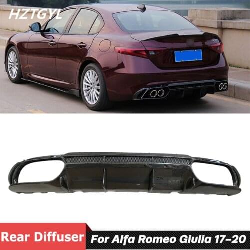 High Quality Carbon Fiber Rear Bumper Lip Spoiler Diffuser For Alfa Romeo Giulia Car Tuning 2017-2020