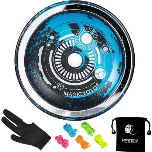 MAGICYOYO T7 Responsive Yoyo for Kids, Aluminum Beginner Yoyos with Narrow C Yoyo Bearing Extra 5 Yoyo Strings,Bag,Glove