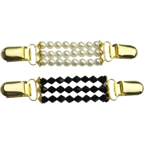 Sweater Vest Clips-Fake Pearl & Black Dress,Blouse Back-Set/2