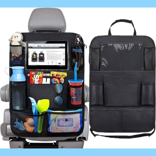 1pc/ 2pcs Car Seat Back Organizer 9 Storage Pockets with Touch Screen Tablet Holder Protector for Kids Children Car Accessories
