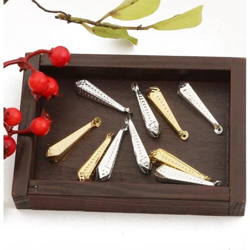 10pcs Metal Long Drop Charm I8x31mm Flower Bell Cross Metal Flower for women men Necklace Pendant Fashion Jewelry Accessory