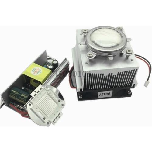 100W LED UV 395-400nm led chip +100W AC 85-265V driver + heatsink+ 90 degree Lens with Reflector Collimator kit