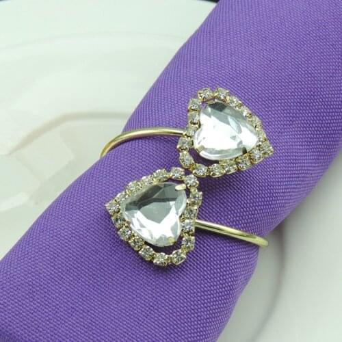 50pcs Western mouth cloth ring napkin buckle diamond rhinestone napkin ring wedding banquet napkin ring desktop decorations
