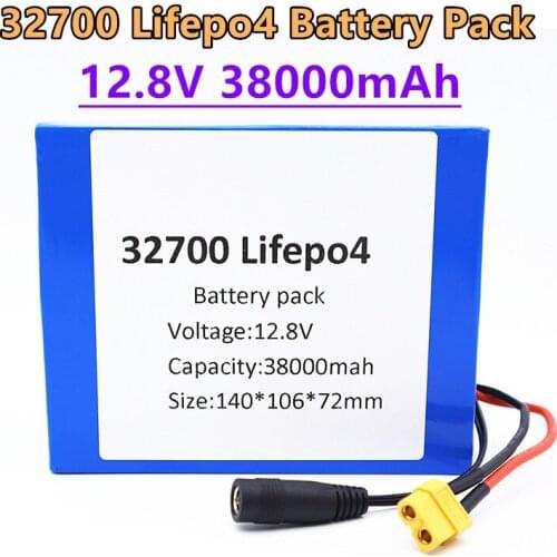 100%New 32700 Lifepo4 Battery Pack 4S3P 12.8V 38Ah 4S 40A 100A Balanced BMS for Electric Boat and Uninterrupted Power Supply 12V