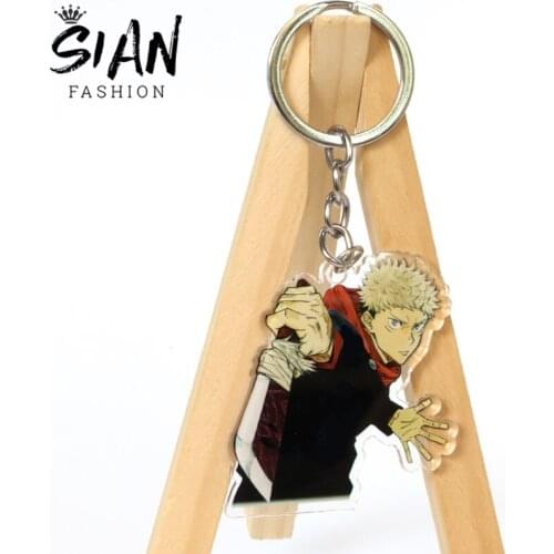 SIAN Cosplay Jujutsu Kaisen Double Sided Acrylic Key Chain Anime Figure Shape Cool Key Ring School Bag or Key Pendant for Teens