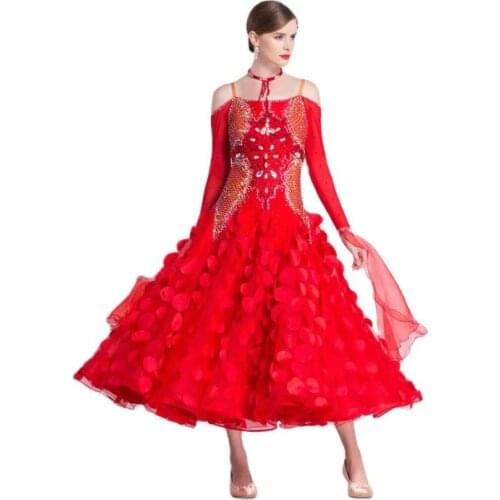 B-18425 Ballroom Dresses Adults From Competition Professional Ballroom Dance Costumes, Women Modern Waltz Tango Dance Dress