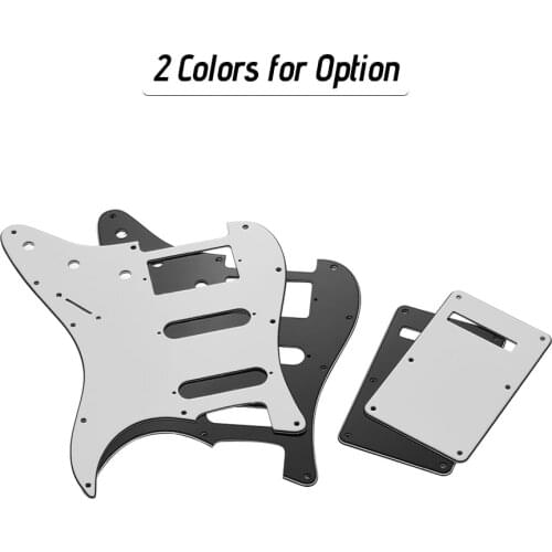 White 3Ply SSH Guitar Pickguard Scratch Plate and Back Plate Set for American ST Style Electric Guitar