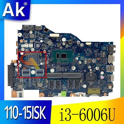 For Lenovo 110-15ISK Notebook Motherboard BIWP4 / P5 LA-D562P CPU i3 6006U 4GB RAM 100% test work free shipping