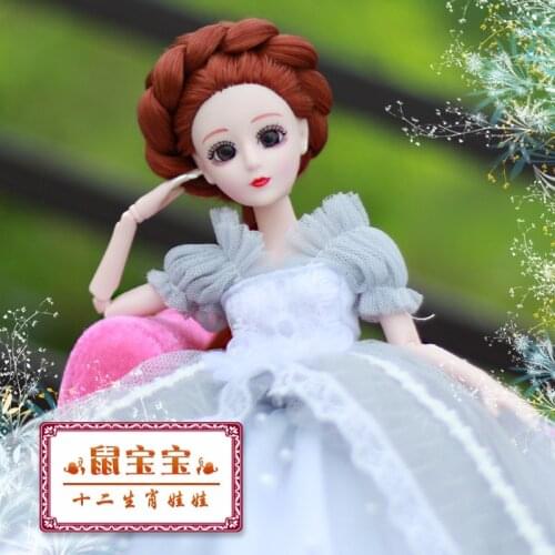 Ancient Dress Chinese Zodiac Doll 20 Moveable Joints 3D Eyes Beautiful Girl Princess 30cm Dolls with Clothes