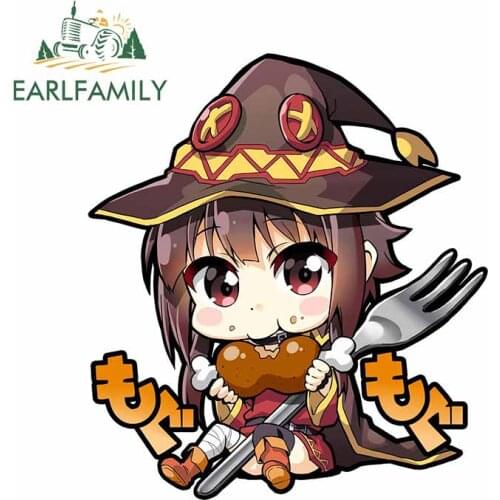EARLFAMILY 13cm x 11.7cm for Konosuba Gods Blessing on This Wonderful World Decal Scratch-proof Custom Printing Window Decal