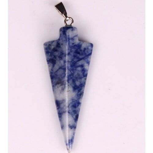 Europe Multicolor Facet Roses Quartz Convex Arrow Beads Pendants Charm Charka Pendulum for Jewelry Making 6pcs/lot Free Shipping