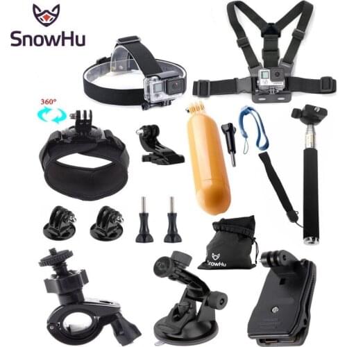 SnowHu for Go pro Accessories set Head Strap Chest Strap Helmet Belt for Gopro Hero 9 8 7 6 Yi 4K EKEN action camera GS04