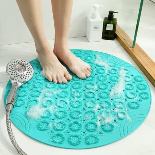55cm Non-slip Round Bathroom Mat Safety Shower Bath Mat PVC Massage Pad Bathroom Carpet Floor Drainage Suction cup Bath Mat