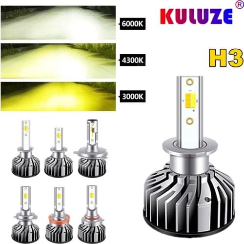 Kuluze H3 automobile LED headlamp 3 color fog lamp 6000K 3000K 4300k headlamp