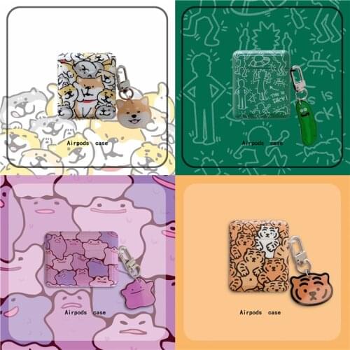 Cute Cartoon Animal Pendant Case For Apple Airpods 1 2 Pro Soft Silicone Wireless Bluetooth Earphone Protection Cover Funda