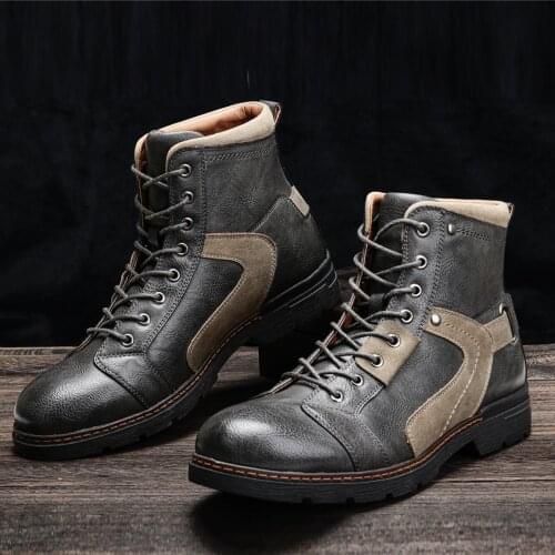 8~12 boots men 2020 brand comfortable fashion casual leather boots #AL609C2