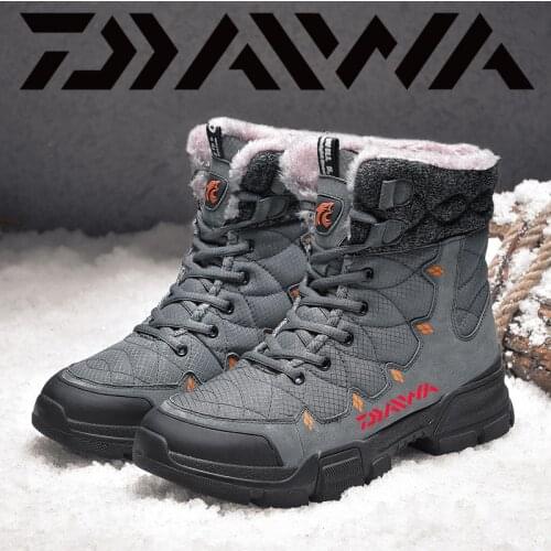 Daiwa New Winter Mens Snow Boots High Quality Warm Plush Waterproof Boots Fishing Outdoor Fishing High-Top Big Size Shoes