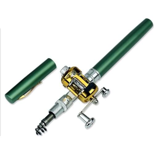 New Portable Pen Shape Pocket Telescopic Mini Fishing Rod Reel Combo Set Pole With Reel Wheel For Outdoor River Lake Fishing