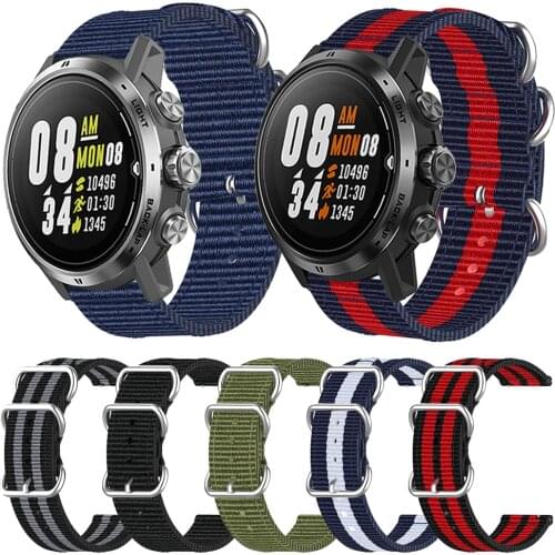 Silver Ring Buckle Fabric Band For COROS APEX Pro APEX 46mm 42mm Woven Nylon Strap For COROS PACE 2 PACE2 Watchband Bracelet