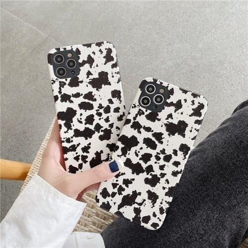 Luxury Cow Spots Pattern Leather Phone Case For iphone 11 Pro Max 7 8 plus X XR XS Max Soft Cover Cute Comfortable Back Cases