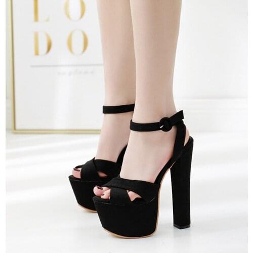 New style 17cm thick fish mouth headband high-heeled thick-soled waterproof sexy sandals catwalk high heeled sandals