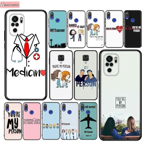 Greys Anatomy Silicone Cover For Xiaomi Redmi Note 10 10S 9 9S Pro Max 9T 8T 8 7 6 5 Pro 5A Phone Case