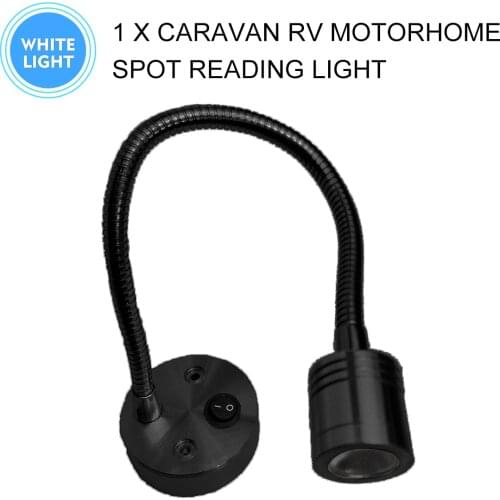 Van Caravan Boat 12V LED Interior Spot Light 1W 100LM Motorhome White Reading Lamp Wall Mounted RV Camper Interior Accessories