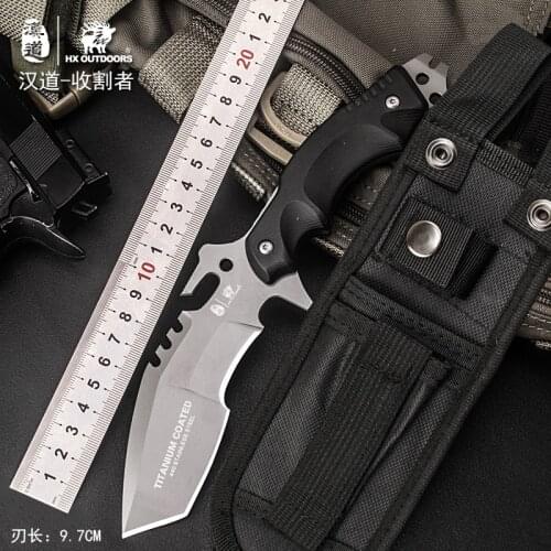 HX OUTDOORS Reaper Survival Camping Tactical Knife, High Quality Hunting Survival Tactical Knife Jungle Survival Knife 440 blade