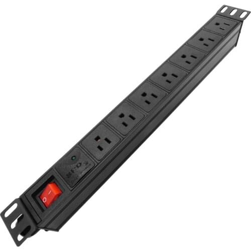 PDU Cabinet Power Strip US SOCKET Lightning protection aluminium alloy 7AC SOCKET