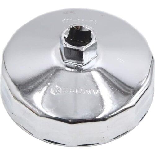 Uxcell 94mm 15 Flutes Silver Tone Metal Car Oil Filter Cap Wrench Socket Remover Tool