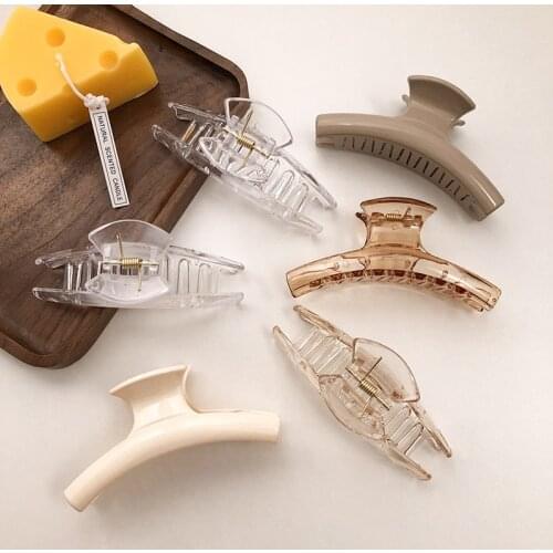 Transparent acrylic Hair Claw Simple woman Crab Hair Clip acrylic girl Hair Claw Fashion brown women vintage Hair Accessories