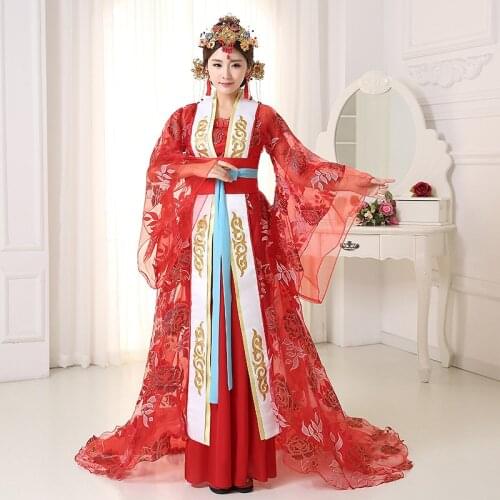 Sexy Women Chinese Folk Costume Tang Dynasty Queen Dress Empress Wu Zetian Performance Princess Elegant Costumes 18