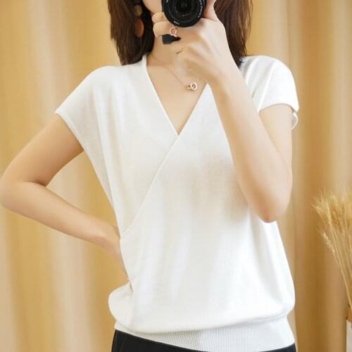 Summer New Women Sweater Female Pullover Sexy V-Neck Thin Sweater Women Pullover Knitted Jumpers Healthy Casual Pull Femme Tops