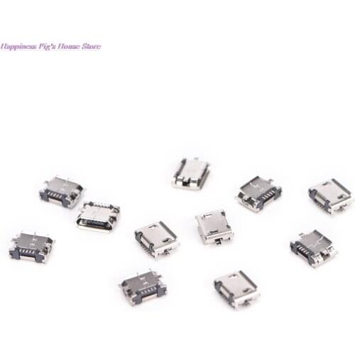 10Pcs 5pin Micro USB B Type Female Connector For Mobile Phone Micro USB Jack Connector 5 pin Charging Socket Sell